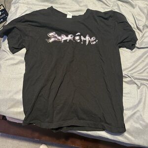 supreme metallic black tee men's size medium